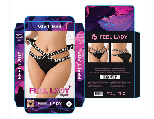 Siyah LOVE Baskılı Slip – Esnek Bel Lastikli, Modern & Rahat